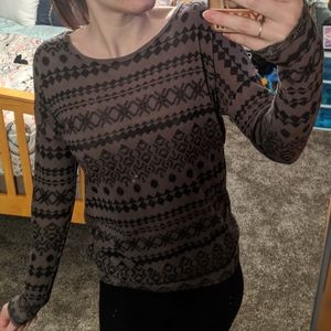 Grey Patterned Top